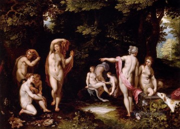  Jan Lienzo - Brueghel Jan Diana y Acteón desnudos Jean Antoine Watteau